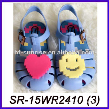 Blaues Lächeln Gesicht Großhandel Gelee Sandalen transparente Sandalen Kunststoff Sandalen